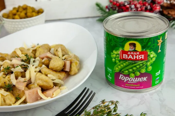 Ньокки с зеленым горошком
