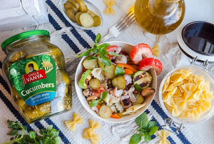 Salad “Warm” with cucumbers